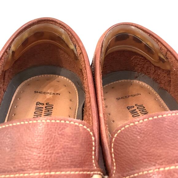 Johnston & Murphy Mens Shoes Size 11 Brown Leather Penny Loafers Classic Casual - Picture 11 of 14